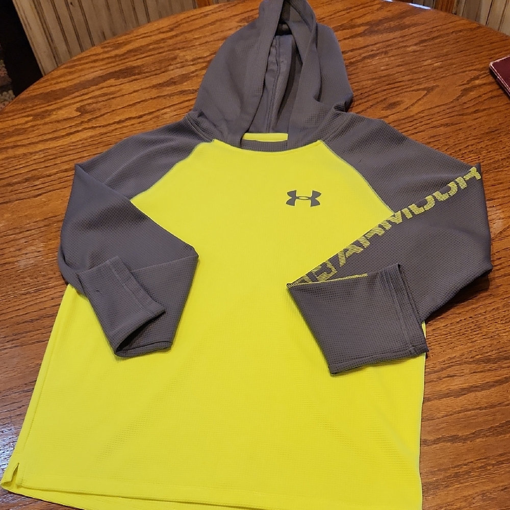 Under Armour Gray and Yellow Hoodie Size YXL